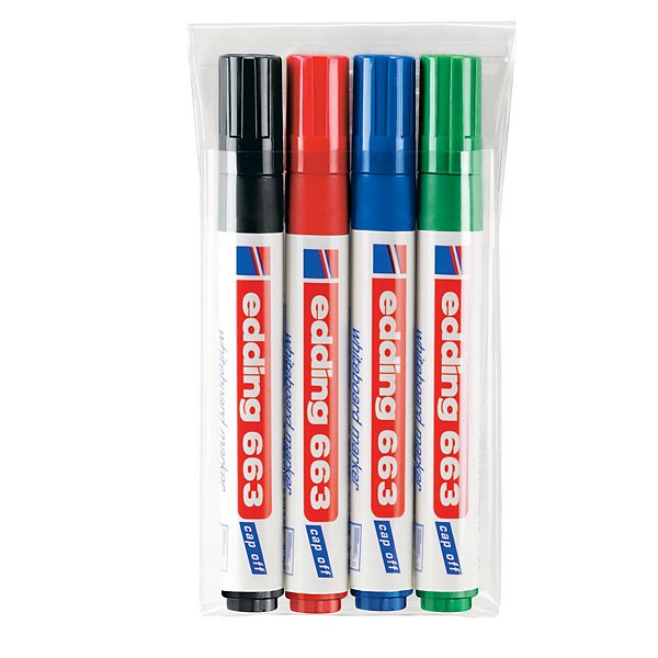 edding 663 Rotulador pizarra blanca punta biselada 1 a 5 mm colores variados Paquete de 4 - 2