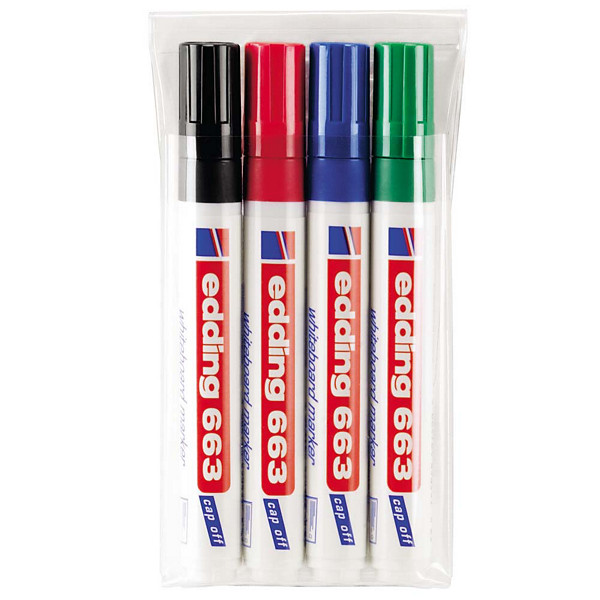 edding 663 Rotulador pizarra blanca punta biselada 1 a 5 mm colores variados Paquete de 4 - 1