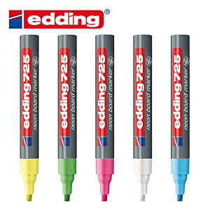 edding 725 Marcatore per lavagna Inchiostro non-permanente Punta a scalpello Spessore tratto 2 - 5 mm Colori assortiti Confezione da 5 pezzi (confezione 5 pezzi) edding 725 Marcatore per lavagna Inchiostro non-permanente Punta a scalpello Spessore tratto 2 - 5 mm Colori assortiti Confezione da 5 pezzi (confezione 5 pezzi)