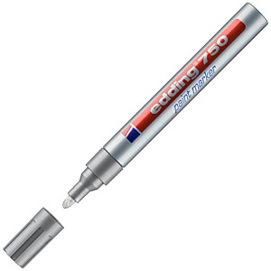 edding 750 Rotulador de pintura, punta ojival, 2-4 mm, plata edding 750 Rotulador de pintura, punta ojival, 2-4 mm, plata