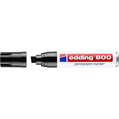 edding 800 Marcador permanente, punta biselada, 4-12 mm, negro - 1
