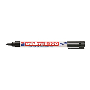 edding 8400 Rotulador permanente para CD/DVD/BD, punta ojival, 1 mm, negro edding 8400 Rotulador permanente para CD/DVD/BD, punta ojival, 1 mm, negro