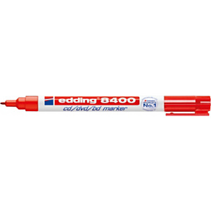 edding 8400 Rotulador permanente para CD/DVD/BD, punta ojival, 1 mm, rojo edding 8400 Rotulador permanente para CD/DVD/BD, punta ojival, 1 mm, rojo