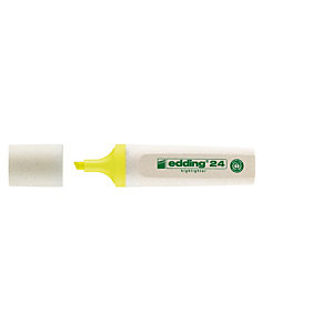 edding ecoline 24 Marcador fluorescente, punta biselada, mínimo del 90% del cuerpo y del capuchón de materias primas renovables, 2-5 mm, Amarillo