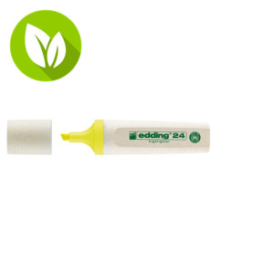 edding ecoline 24 Marcador fluorescente, punta biselada, mínimo del 90% del cuerpo y del capuchón de materias primas renovables, 2-5 mm, Amarillo