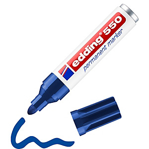 Edding Marcatore Permanente 550, Punta tonda, Tratto 3-4 mm, Blu Edding Marcatore Permanente 550, Punta tonda, Tratto 3-4 mm, Blu