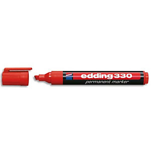 EDDING Marqueur Edding 330 permanent, corps plastique, pointe biseautée - coloris Rouge
