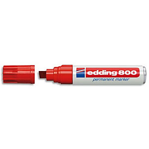 EDDING Marqueur Edding 800 permanent, corps alu - pointe biseautée- coloris Rouge