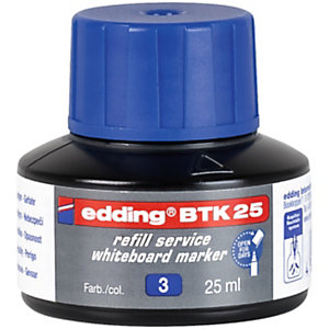 Edding Recharge d'encre BTK 25 pour marqueurs effaçables tableau blanc 25 ml - Bleu