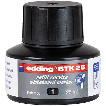 Edding Recharge d'encre BTK 25 pour marqueurs effaçables tableau blanc 25 ml - Noir - 1