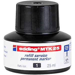 Edding Recharge d'encre MTK 25 pour marqueurs permanents 25 ml - Noir
