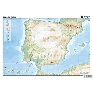 EDIGOL Mapa Mudo, color, Físico España