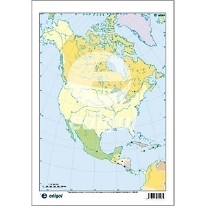 EDIGOL Mapa Mudo, color, Político América del norte
