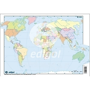 EDIGOL Mapa Mudo, color, Político Mundo