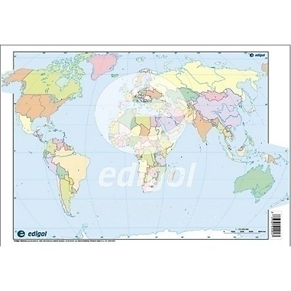 EDIGOL Mapa Mudo, color, Político Mundo