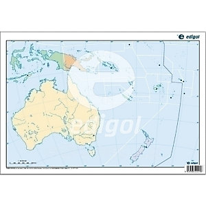 EDIGOL Mapa Mudo, color, Político Oceania