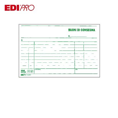 EDIPRO Blocco buoni di consegna, 9,9 x 17 cm, Carta autocopiante, Copie 33+33+33 (confezione 10 pezzi) - 1