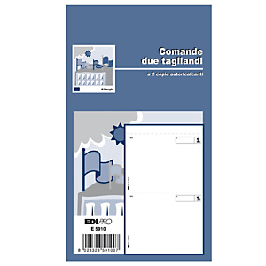 EDIPRO Blocco comande a 2 tagliandi - 25/25 fogli autoricalcanti - 17 x 9,9cm - Edipro EDIPRO Blocco comande a 2 tagliandi - 25/25 fogli autoricalcanti - 17 x 9,9cm - Edipro