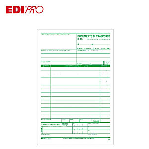 EDIPRO Blocco documento di trasporto, 14,8 x 23 cm, Carta autocopiante, Copie 33+33+33 (confezione 10 pezzi)