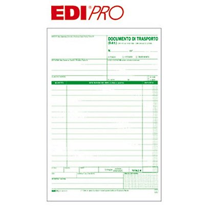EDIPRO Blocco documento di trasporto, 14,8 x 23 cm, Carta autocopiante, Copie 50+50 (confezione 10 pezzi) - 1