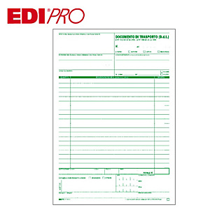 EDIPRO Blocco documento di trasporto, 22,5 x 29,7 cm, Carta autocopiante, Copie 25+25+25+25 (confezione 10 pezzi)