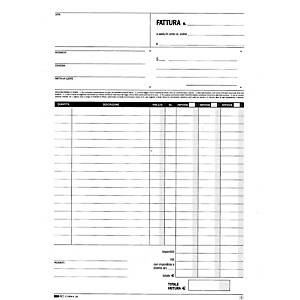 EDIPRO Blocco fatture 3 aliquote - F.to cm 22,5 x 29,7 - Autocopiante - Copie 50 + 50 (confezione 10 pezzi) EDIPRO Blocco fatture 3 aliquote - F.to cm 22,5 x 29,7 - Autocopiante - Copie 50 + 50 (confezione 10 pezzi)