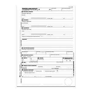 EDIPRO Blocco formulario identificazione rifiuti - f.to 22,5 x 29,7 cm - Autocopiante - copie 25+25+25+25 (confezione 10 pezzi)