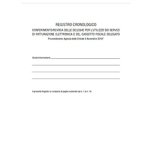 EDIPRO E2149 Registro cronologico conferimento/revoca deleghe, Formato 31 x 24,5 cm, 14 pagine numerato EDIPRO E2149 Registro cronologico conferimento/revoca deleghe, Formato 31 x 24,5 cm, 14 pagine numerato