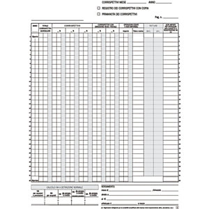 EDIPRO Registro corrispettivi - F.to 22,5 x 29,7 cm - Copie 13+13 (confezione 10 pezzi)