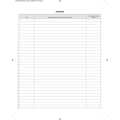 EDIPRO Registro rilevazione temperatura corporea dipendenti, 31 x 24,5 cm, 32 pagine (confezione 5 pezzi)