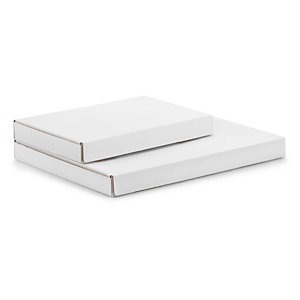 Ekstra flad hvid kasse med selvklæbende lukning - 25 mm