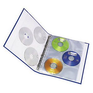 ELBA 10 Pochettes lisses pour CD/DVD, A4, polypropylène, 11 trous, transparente