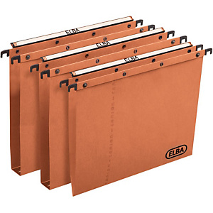 Elba Cartelle sospese per cassetti "L'Oblique" - Interasse 39 cm - Fondo a V - Arancio (confezione 25 pezzi) Elba Cartelle sospese per cassetti "L'Oblique" - Interasse 39 cm - Fondo a V - Arancio (confezione 25 pezzi)