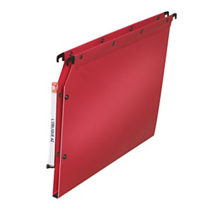Elba Dossier suspendus pour armoire Ultimate A4 Polypropylène - 150 feuilles - Fond U 15 mm - Rouge - Lot de 10
