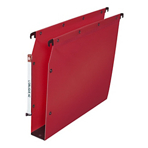 Elba Dossier suspendus pour armoire Ultimate A4 Polypropylène - 550 feuilles - Fond U 50 mm - Rouge - Lot de 10