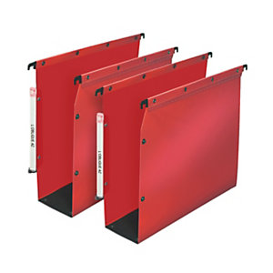 Elba Dossier suspendus pour armoire Ultimate A4 Polypropylène - 800 feuilles - Fond U 80 mm - Rouge - Lot de 10
