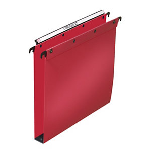 Elba Dossier suspendus pour tiroir Ultimate A4 Polypropylène - 350 feuilles - Fond U 30 mm - Rouge - Lot de 10