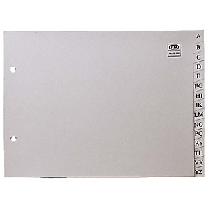 Elba Separadores alfabéticos con índice imprimible, 4º apaisado, polipropileno, 15 pestañas, gris Elba Separadores alfabéticos con índice imprimible, 4º apaisado, polipropileno, 15 pestañas, gris