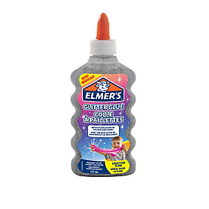 ELMER'S Colla Glitterata Liquida, Flacone da 177 ml, Argento ELMER'S Colla Glitterata Liquida, Flacone da 177 ml, Argento