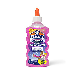 ELMER'S Colla Glitterata Liquida, Flacone da 177 ml, Rosa