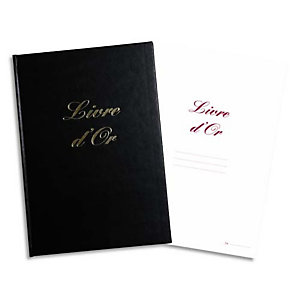 ELVE Livre d'Or format 21x29,7cm Noir 148 pages. Couverture aspect cuir