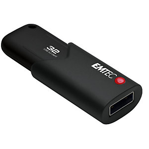 Emtec Chiavetta USB 3.2 B120 Click Secure, 32 GB, Con software di crittografia  EncryptUSB™ Clevx, Nero