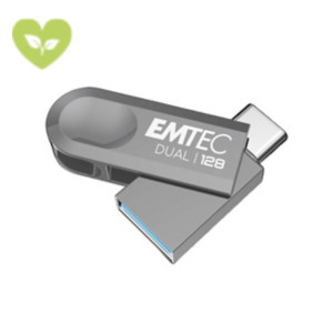 EMTEC Pen Drive D280, Dual USB 3.2, 128 GB, Grigio EMTEC Pen Drive D280, Dual USB 3.2, 128 GB, Grigio