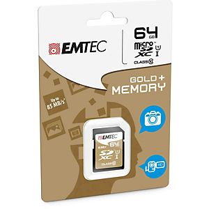 Emtec - SDXC Class 10 Gold + - ECMSD64GXC10GP - 64GB Emtec - SDXC Class 10 Gold + - ECMSD64GXC10GP - 64GB