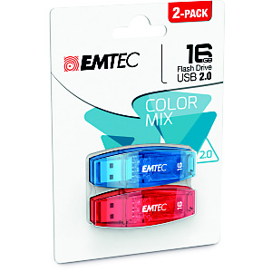EMTEC Set 2 Pen Drive C410 Color Mix, USB 2.0, 16 GB, Assortiti EMTEC Set 2 Pen Drive C410 Color Mix, USB 2.0, 16 GB, Assortiti