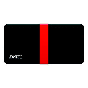 EMTEC X200 Power Plus - Disque SSD portable - 256 Go - USB-C 3.1 Gen 1 - Noir