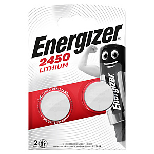 Energizer 2450 Miniature Lithium Pilas de botón CR2450 3 V, 620 mAh, no recargables, blíster de 2 Energizer 2450 Miniature Lithium Pilas de botón CR2450 3 V, 620 mAh, no recargables, blíster de 2