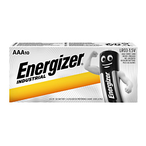 Energizer Alkaline Industrial Pilas alcalinas AAA/LR03 1,5 V, no recargables, paquete de 10 Energizer Alkaline Industrial Pilas alcalinas AAA/LR03 1,5 V, no recargables, paquete de 10