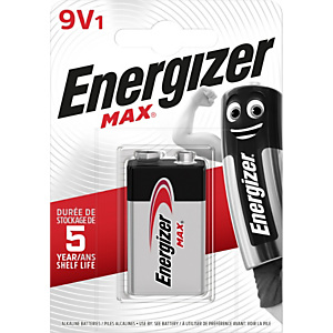 Energizer Alkaline Max Pila alcalina 9V/6LR61, no recargable, blíster de 1 Energizer Alkaline Max Pila alcalina 9V/6LR61, no recargable, blíster de 1