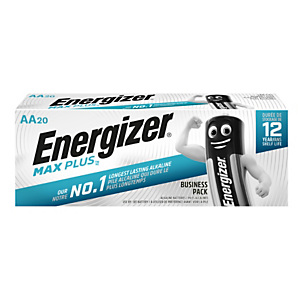 Energizer Alkaline Max Plus Pilas alcalinas AA/LR06 1,5 V, no recargables, paquete de 20 Energizer Alkaline Max Plus Pilas alcalinas AA/LR06 1,5 V, no recargables, paquete de 20